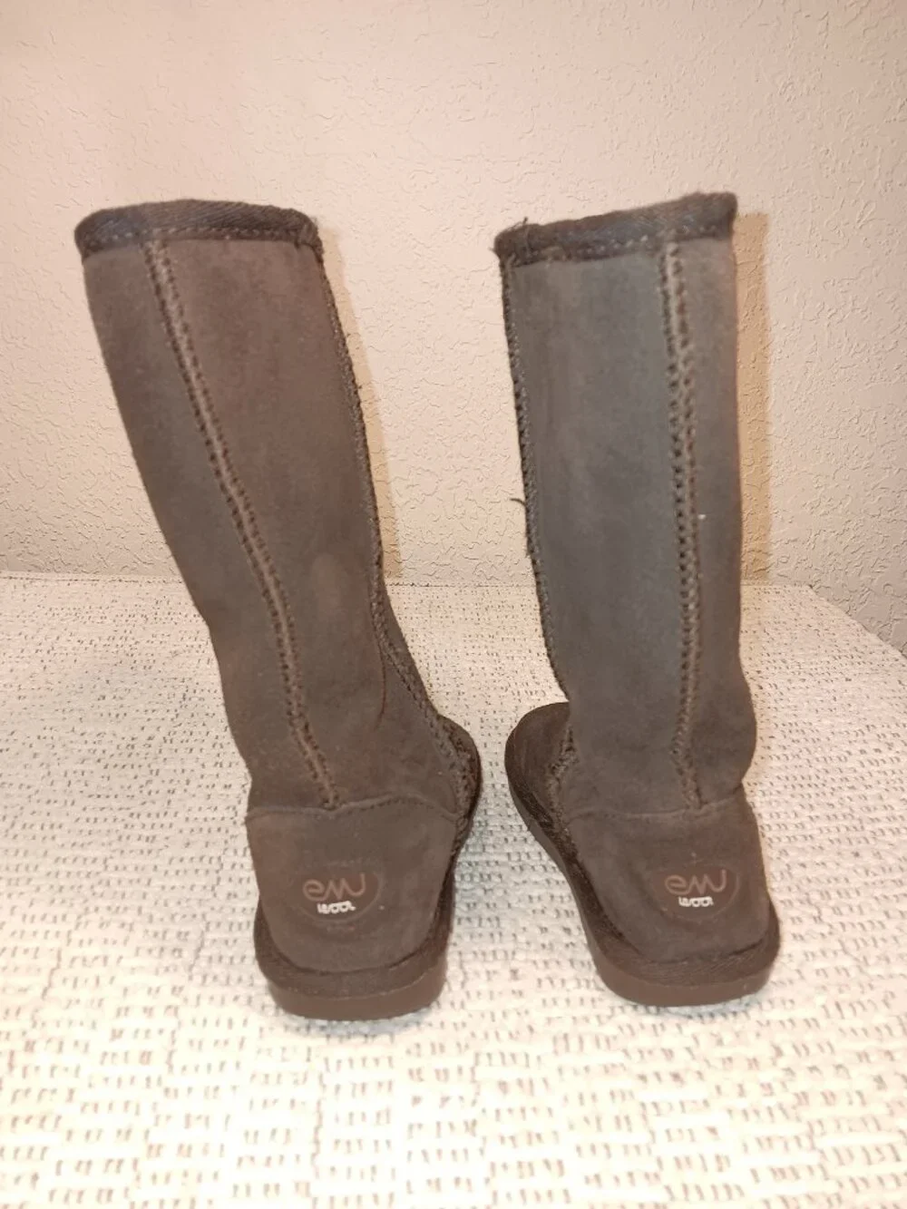 Emu Australia Kids Toddler 'Bronte Hi' Brown Suede Merino Wool Boots sz 9